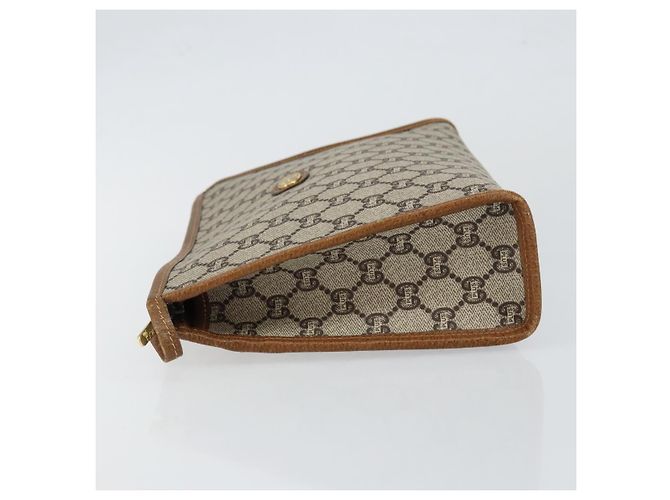 GUCCI GG Plus Supreme Clutch Bag PVC Beige Oro Auth ep11196 D'oro - vista 5