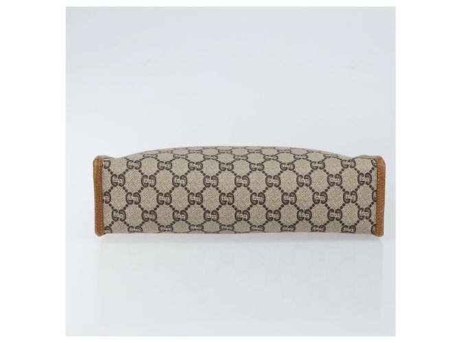 GUCCI GG Plus Supreme Clutch Bag PVC Beige Oro Auth ep11196 D'oro - vista 7