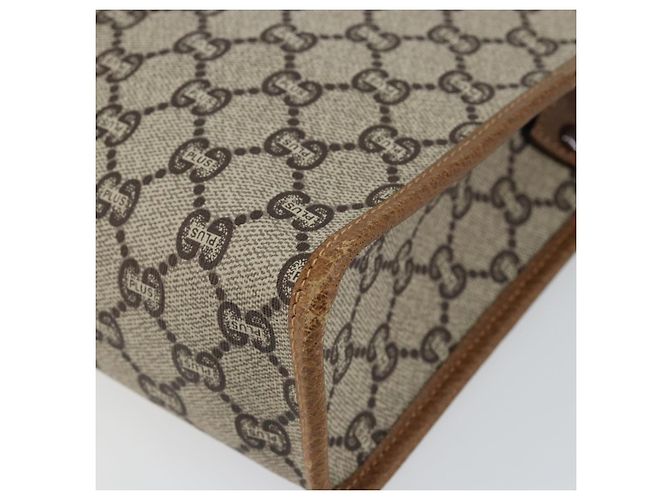 GUCCI GG Plus Supreme Clutch Bag PVC Beige Oro Auth ep11196 D'oro - vista 8