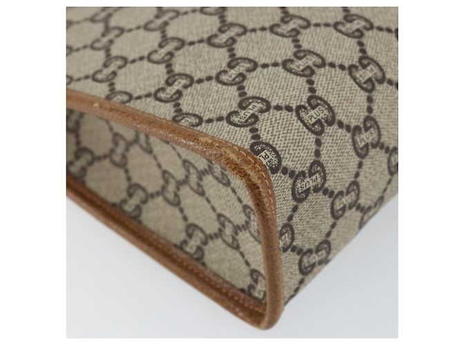 GUCCI GG Plus Supreme Clutch Bag PVC Beige Oro Auth ep11196 D'oro - vista 9