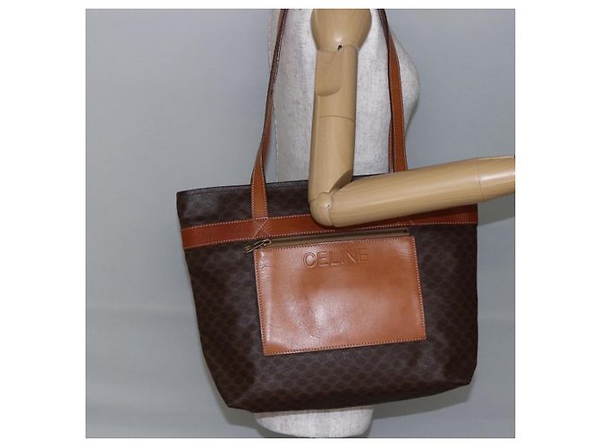 Céline CELINE Macadam Canvas Tote Bag aus PVC-Leder in Braun Auth ki6109 - Ansicht 21