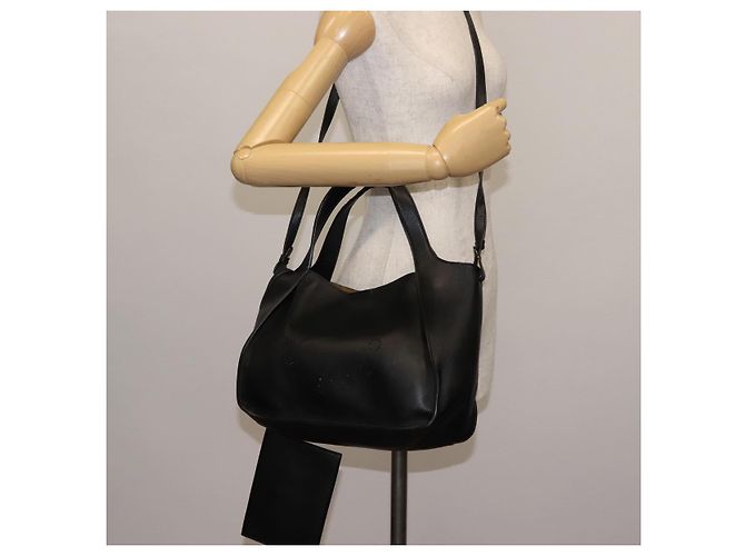 Autre Marque Borsa tote Stella logo in poliestere nero e oro Auth BA6613 D'oro - vista 25