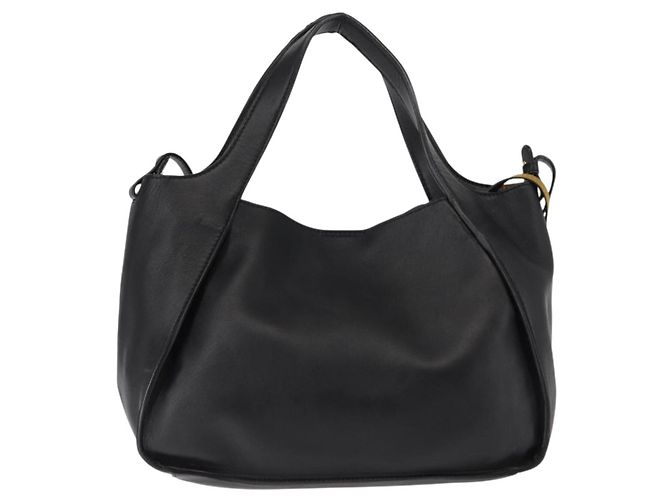 Autre Marque Borsa tote Stella logo in poliestere nero e oro Auth BA6613 D'oro - vista 3