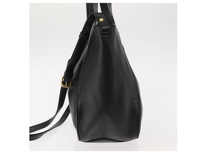 Autre Marque Borsa tote Stella logo in poliestere nero e oro Auth BA6613 D'oro - vista 4