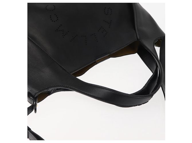 Autre Marque Borsa tote Stella logo in poliestere nero e oro Auth BA6613 D'oro - vista 6