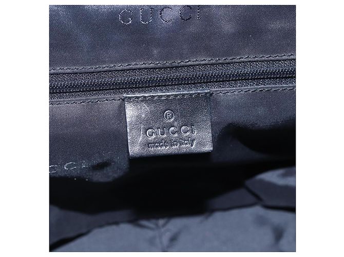 Borsa a mano in nylon nero e argento Gucci Bamboo 001 1638 3754 Auth ep11006 - vista 14