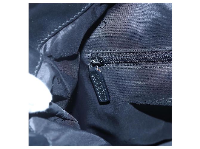 Borsa a mano in nylon nero e argento Gucci Bamboo 001 1638 3754 Auth ep11006 - vista 15