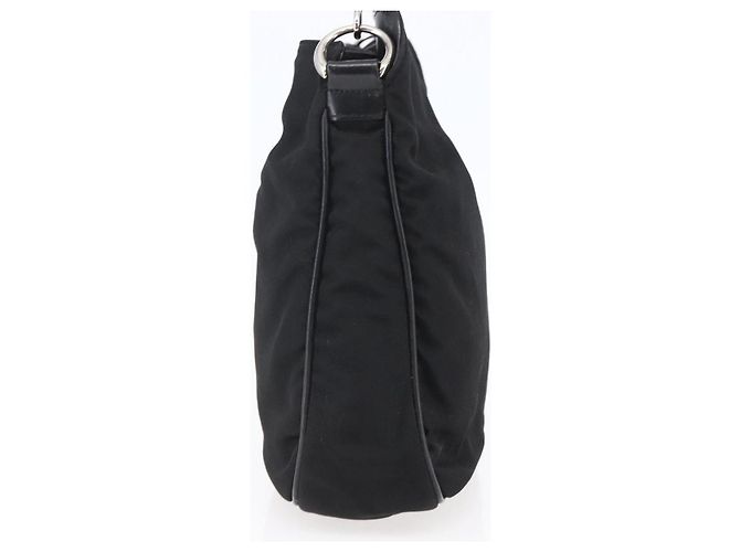Borsa a mano in nylon nero e argento Gucci Bamboo 001 1638 3754 Auth ep11006 - vista 5