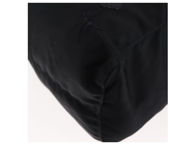 Borsa tote in nylon nera con ricamo di fiori PRADA Argento Auth bs30015 Nero - vista 16