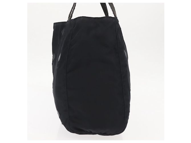 Borsa tote in nylon nera con ricamo di fiori PRADA Argento Auth bs30015 Nero - vista 3