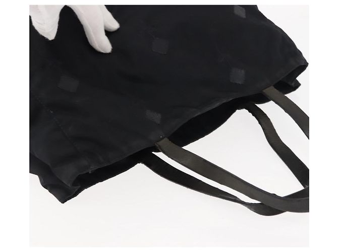 Borsa tote in nylon nera con ricamo di fiori PRADA Argento Auth bs30015 Nero - vista 6