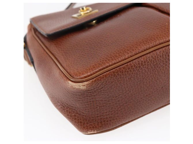 Céline Borsa a Spalla in Pelle Marrone Auth 146484 - vista 11