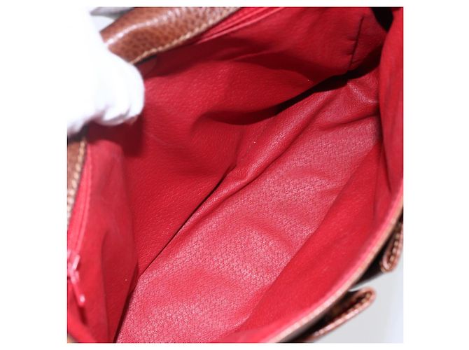 Céline Borsa a Spalla in Pelle Marrone Auth 146484 - vista 19