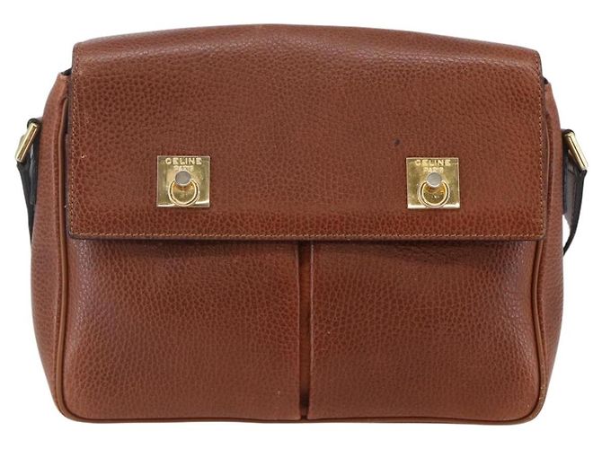 Céline Borsa a Spalla in Pelle Marrone Auth 146484 - vista 2