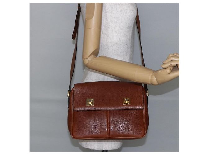 Céline Borsa a Spalla in Pelle Marrone Auth 146484 - vista 24
