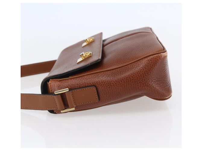 Céline Borsa a Spalla in Pelle Marrone Auth 146484 - vista 4