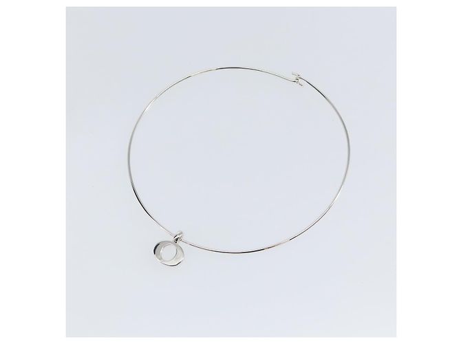 Choker in metallo argento Christian Dior Auth sw1695 - vista 2