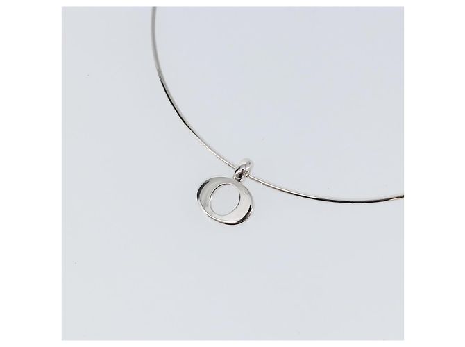 Choker in metallo argento Christian Dior Auth sw1695 - vista 3