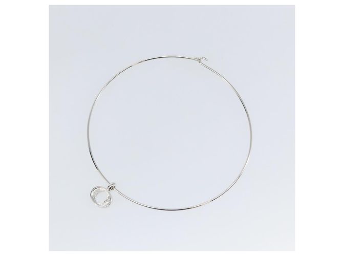 Choker in metallo argento Christian Dior Auth sw1695 - vista 5