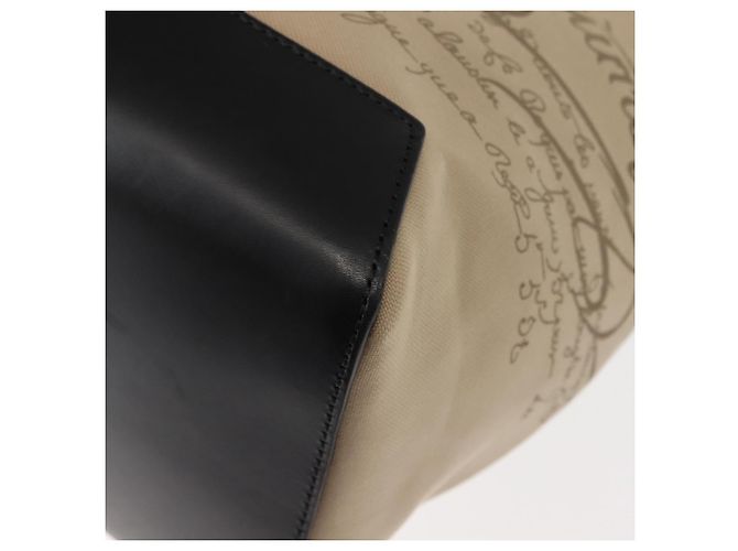 Berluti Calligraphy Tote Bag aus Canvas und Leder Beige Silber Authentisch bs29891 - Ansicht 16