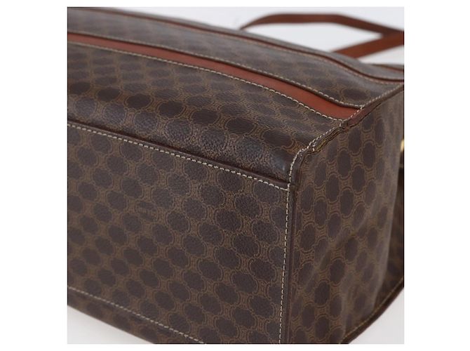 Céline Borsa tote in tela Macadam CELINE in pelle PVC marrone oro Auth bs29818 D'oro - vista 10