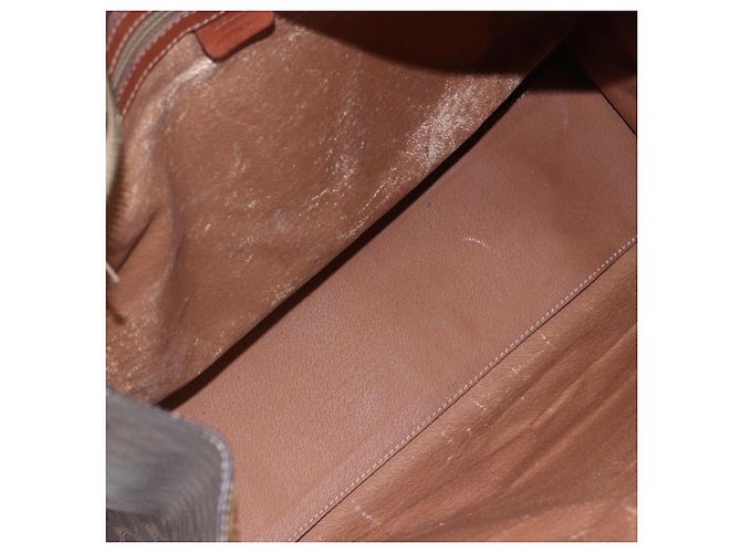 Céline Borsa tote in tela Macadam CELINE in pelle PVC marrone oro Auth bs29818 D'oro - vista 16