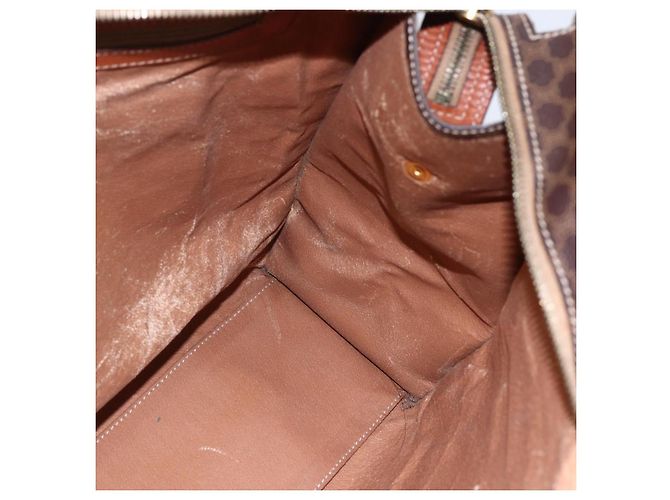 Céline Borsa tote in tela Macadam CELINE in pelle PVC marrone oro Auth bs29818 D'oro - vista 17