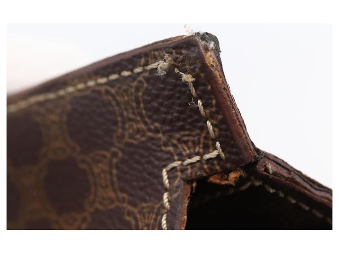 Céline Borsa tote in tela Macadam CELINE in pelle PVC marrone oro Auth bs29818 D'oro - vista 21