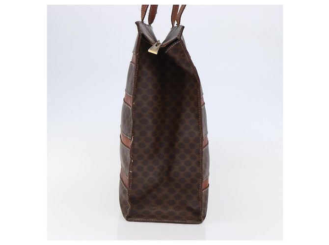 Céline Borsa tote in tela Macadam CELINE in pelle PVC marrone oro Auth bs29818 D'oro - vista 4