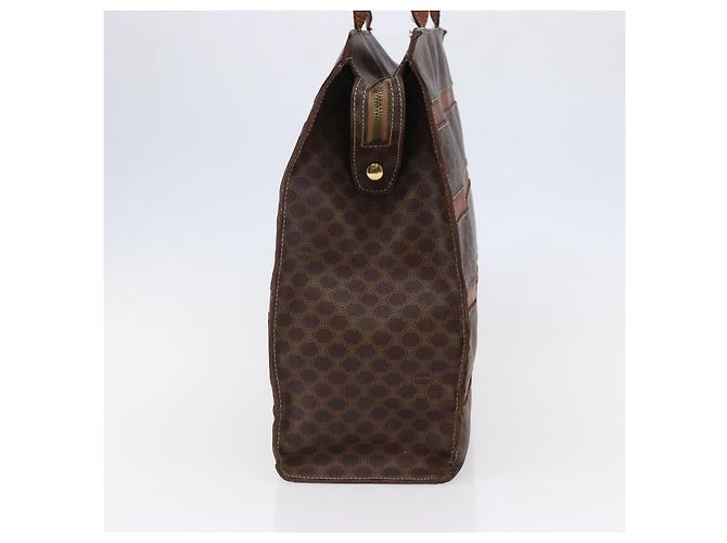 Céline Borsa tote in tela Macadam CELINE in pelle PVC marrone oro Auth bs29818 D'oro - vista 5