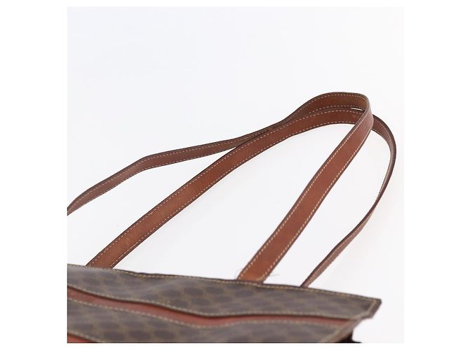 Céline Borsa tote in tela Macadam CELINE in pelle PVC marrone oro Auth bs29818 D'oro - vista 8