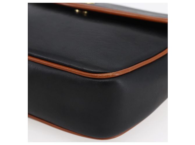 Céline Borsa a Spalla CELINE in Pelle Nera e Oro Auth ep11125 Nero D'oro - vista 10