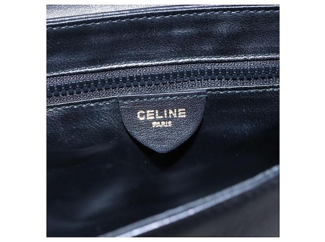 Céline Borsa a Spalla CELINE in Pelle Nera e Oro Auth ep11125 Nero D'oro - vista 14