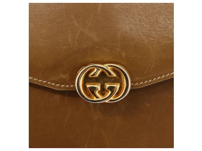 Gucci Borsa a Spalla in Pelle Marrone Oro Auth BA6561 D'oro - vista 14