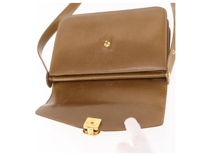 Gucci Borsa a Spalla in Pelle Marrone Oro Auth BA6561 D'oro - vista 15