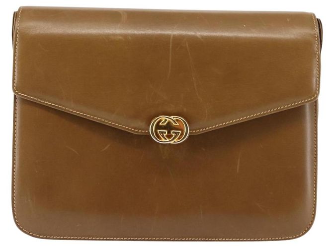Gucci Borsa a Spalla in Pelle Marrone Oro Auth BA6561 D'oro - vista 2