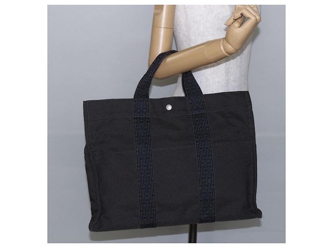 Hermès HERMES Handtasche Her Line MM aus grauem Canvas Auth hk3127 Braun - Ansicht 19