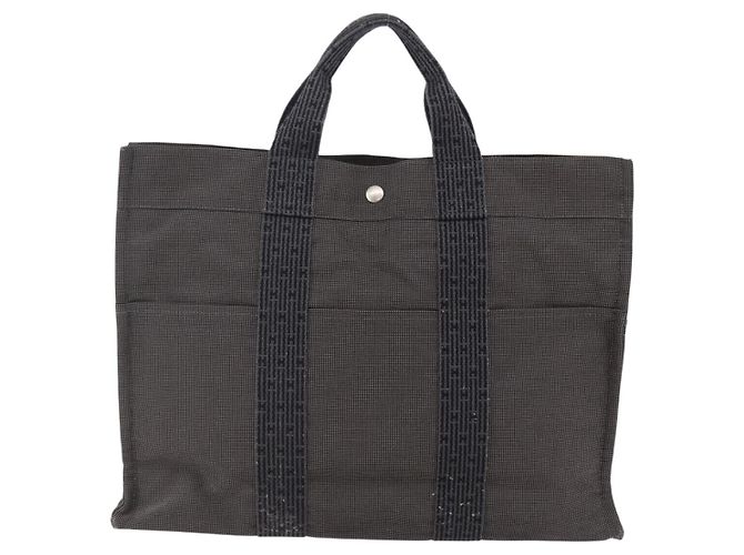 Hermès HERMES Handtasche Her Line MM aus grauem Canvas Auth hk3127 Braun - Ansicht 3