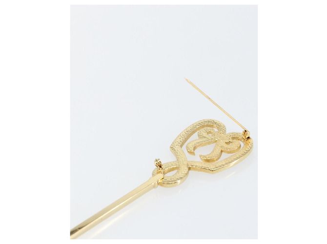 Spilla Christian Dior in metallo dorato Auth sw1641 D'oro - vista 9