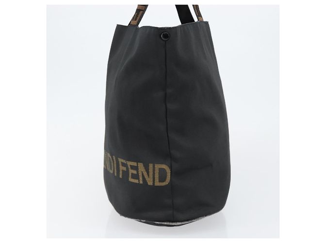 Borsa a Mano FENDI in Nylon Nero e Oro Auth ep10985 D'oro - vista 3