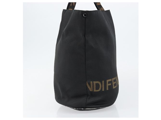 Borsa a Mano FENDI in Nylon Nero e Oro Auth ep10985 D'oro - vista 4