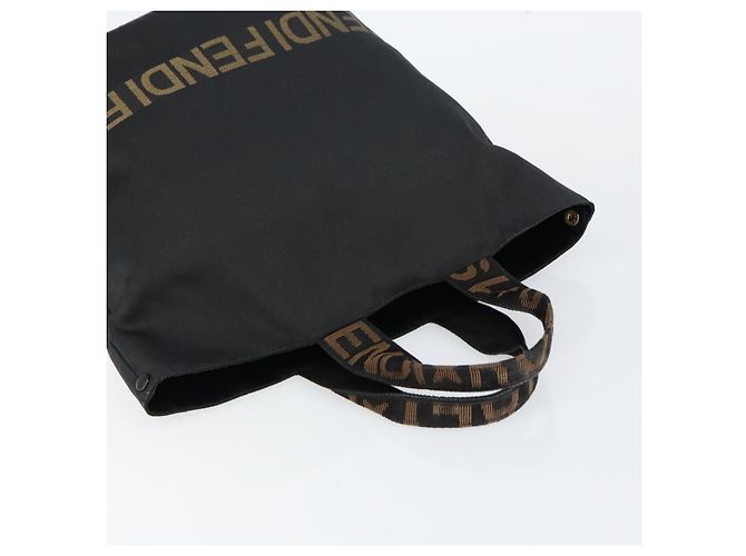 Borsa a Mano FENDI in Nylon Nero e Oro Auth ep10985 D'oro - vista 6