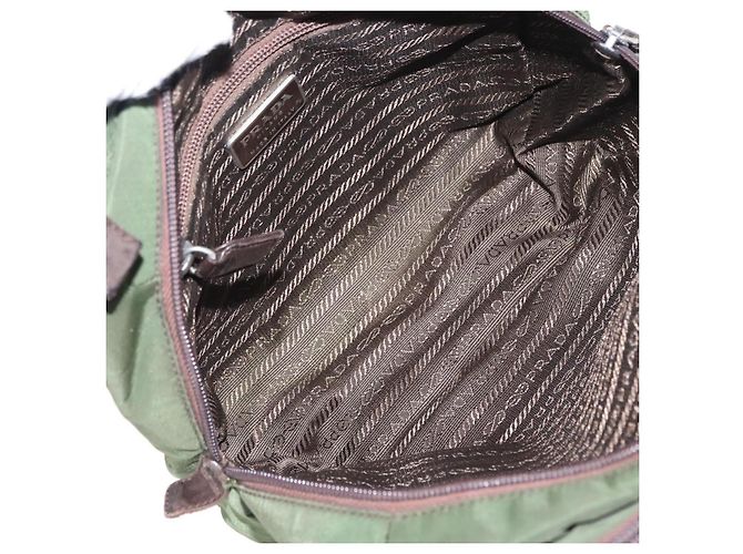 PRADA Tote Bag aus Nylon Khaki Silber authentisch bs29880 - Ansicht 11