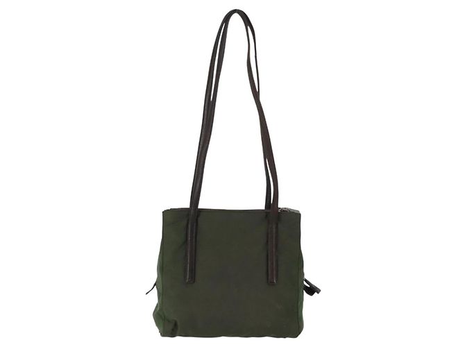 PRADA Tote Bag aus Nylon Khaki Silber authentisch bs29880 - Ansicht 2