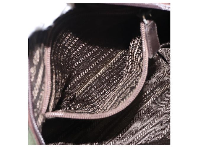 PRADA Tote Bag aus Nylon Khaki Silber authentisch bs29880 - Ansicht 22
