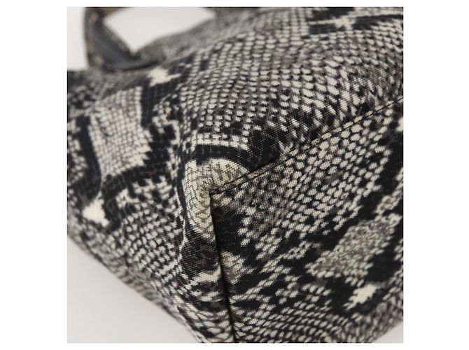 Borsa a Mano GUCCI Nylon Beige Oro 002 8080 Auth kk590 D'oro - vista 13