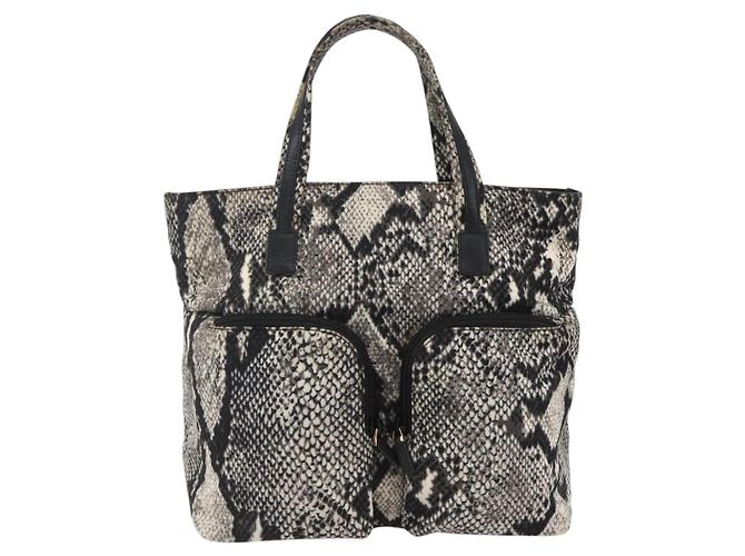 Borsa a Mano GUCCI Nylon Beige Oro 002 8080 Auth kk590 D'oro - vista 2
