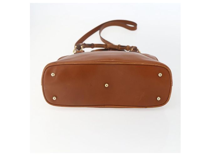 Borsa a mano in pelle Gucci Bamboo 2 in 1 marrone oro 000 1274 0290 Auth 155221 - vista 11