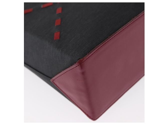 Burberry Borsa a Spalla Nova Check in Nylon e Pelle Grigia Argento Auth ka787 Marrone - vista 10