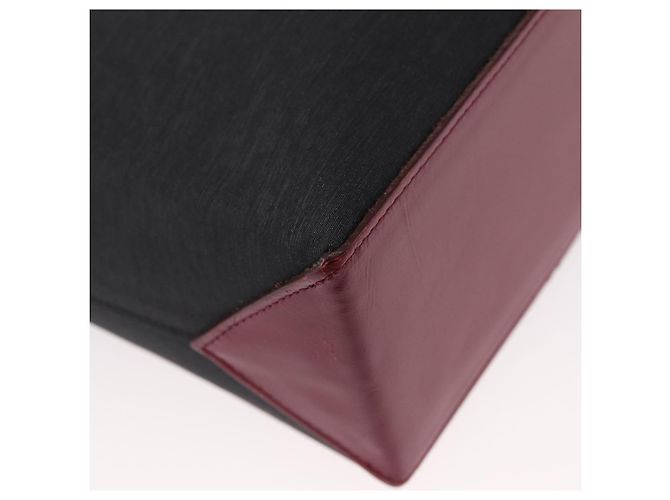 Burberry Borsa a Spalla Nova Check in Nylon e Pelle Grigia Argento Auth ka787 Marrone - vista 12